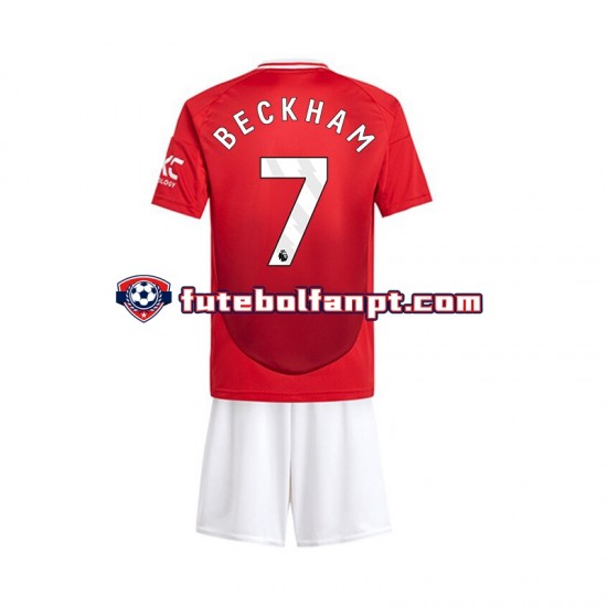 Camisola Principal Manchester United Beckham 7 Época 2024/2025 Manga Curta ,Criança