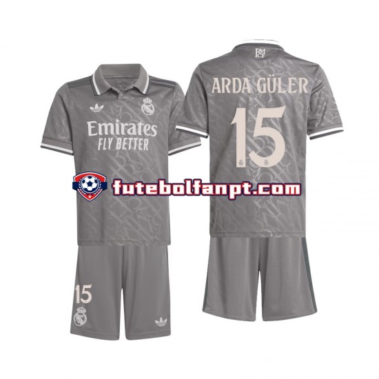 Camisola Alternativa (2ª) Real Madrid Arda Guler 15 Época 2024/2025 Manga Curta ,Criança