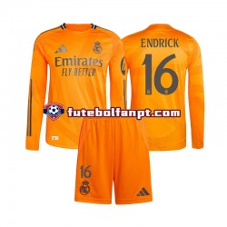 Camisola Alternativo Real Madrid Endrick 16 Época 2024/2025 Manga Comprida ,Criança