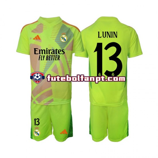 Camisola Alternativa (3ª) Guarda-redes Real Madrid Lunin 13 Época 2024/2025 Manga Curta ,Criança